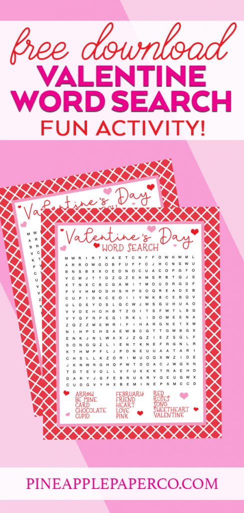 Free Valentine Word Search Printable