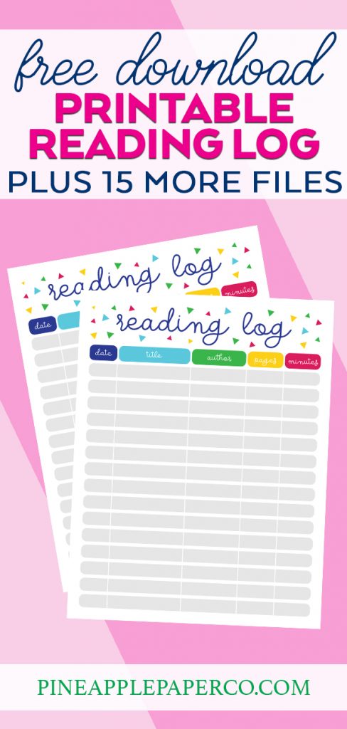 Free Printable Reading Log plus 15 more Free Reading Printables