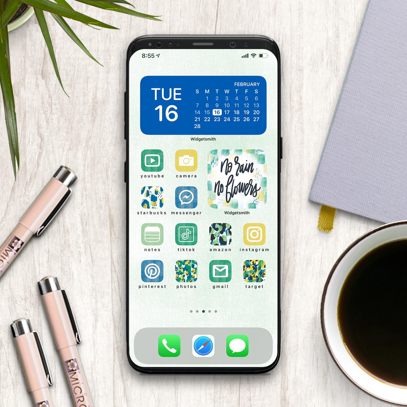 iPhone with Spring Icons that are FREE Download