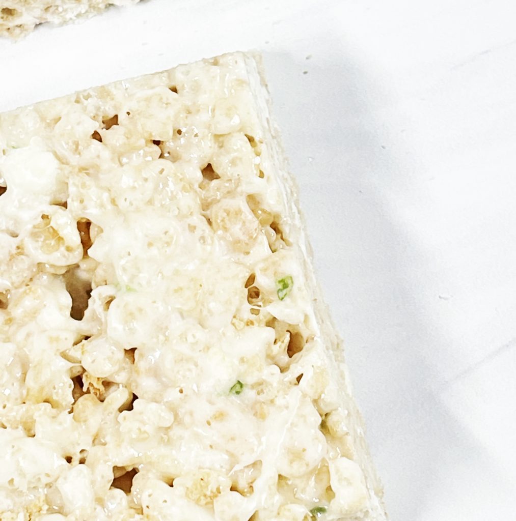 Easy Key Lime Pie Rice Krispie Treats with Lime, Graham Crackers, and White Chocolate