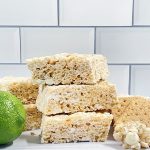 Easy Key Lime Pie Rice Krispie Treats with Lime, Graham Crackers, and White Chocolate