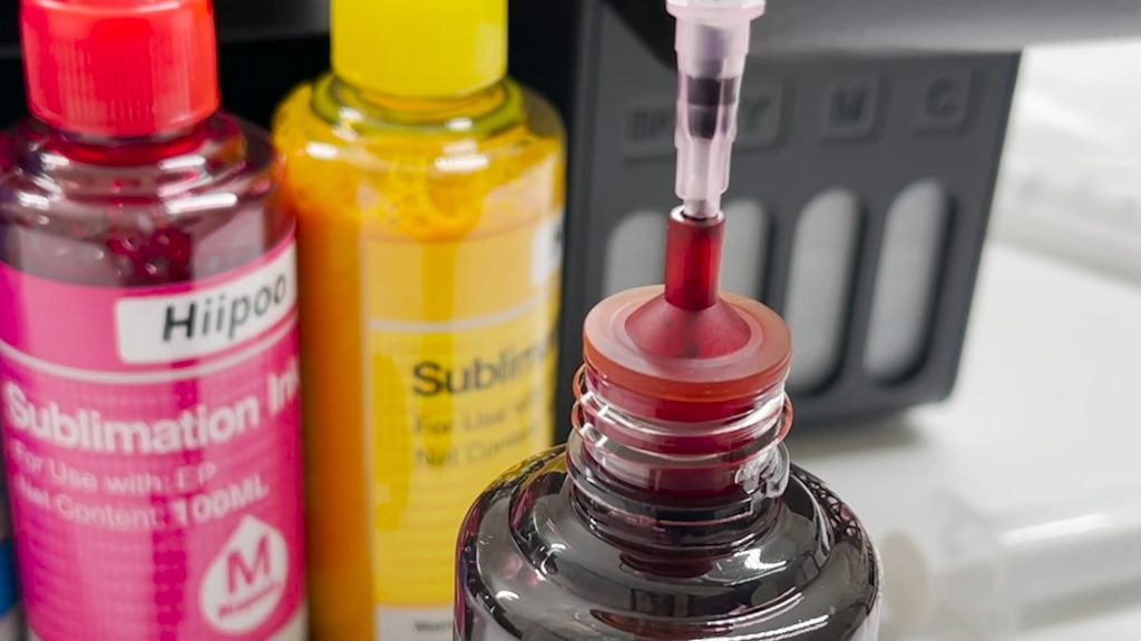 how to use syringe to add sublimation ink to ecotank printer