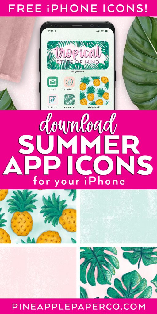 Download Summer App Icons for your iphone with Iphone with tropical icons and 4 sample icons