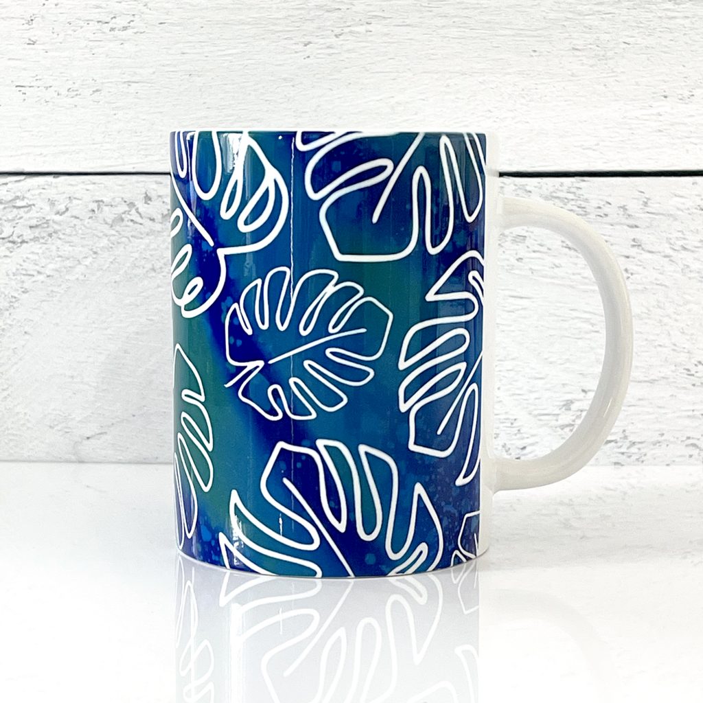DIY Cricut Infusible Ink Mug with FREE Tropical Monstera Leaves Mug Wrap SVG FIle