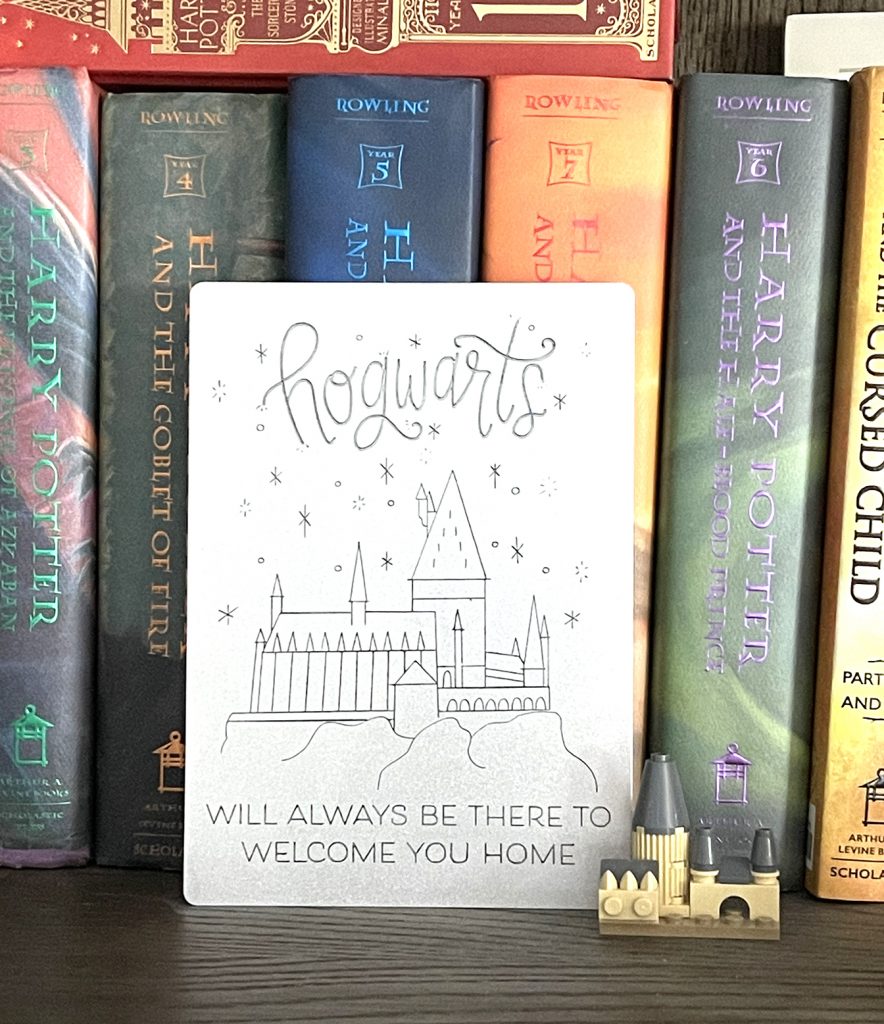 Free Cricut Engraving Tool Harry Potter Hogwarts Single Line SVG on Cricut Engraving Aluminum Sheet