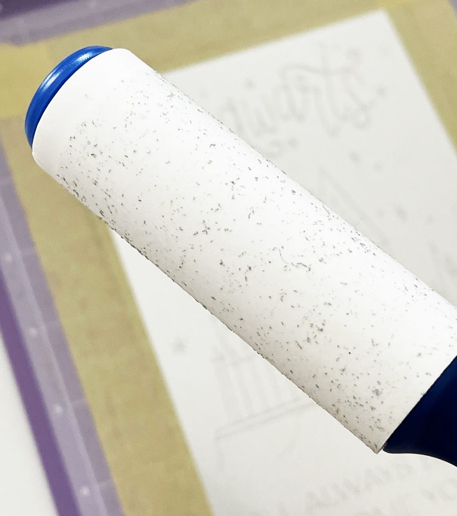 Metal Shaving on Lint Roller for Cricut Engraving Tool Project