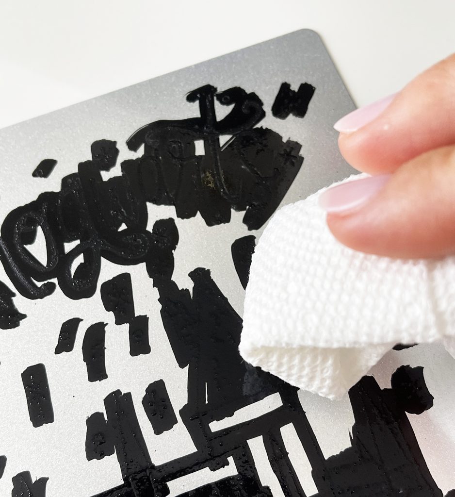 Wiping Off Enamel Marker on Cricut Engraving Tool Harry Potter Project