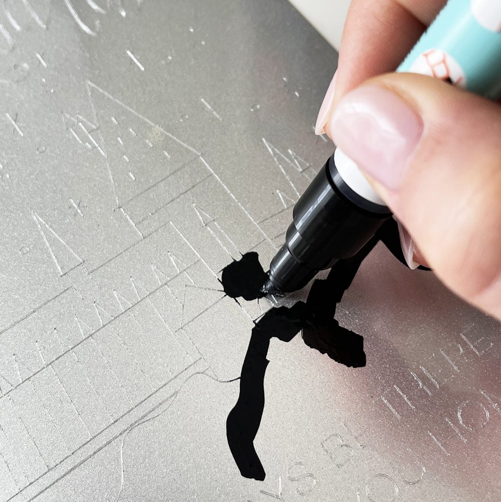 Enamel Marker on Cricut Engraving Tool Harry Potter Project