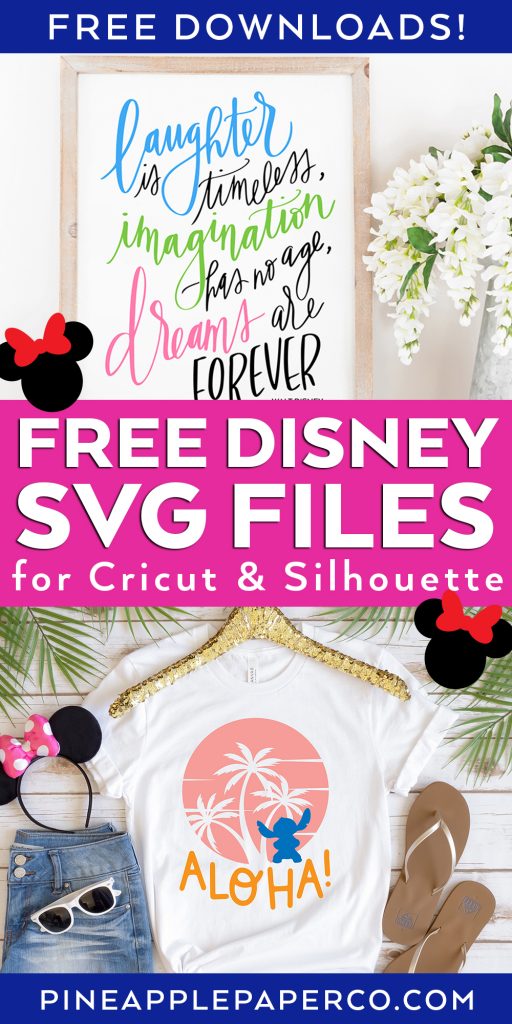 Disney SVG Files Free with Walt Disney Quote and Aloha Stitch Shirt with Minnie Heads