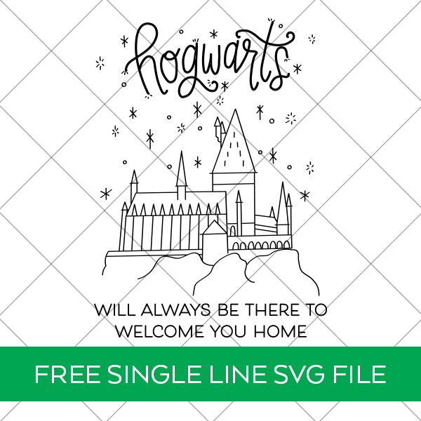 Free Harry Potter Hogwarts Single Line SVG for Cricut Engraving Tool