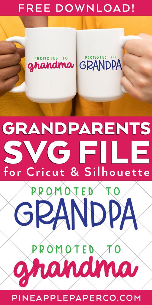 Free Promoted to Grandma and Grandpa SVG FIles plus FREE Grandparents SVG Files