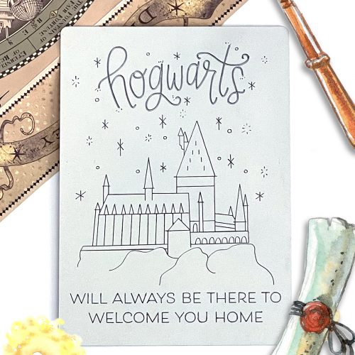 Free Cricut Engraving Tool Harry Potter Hogwarts Single Line SVG on Cricut Engraving Aluminum Sheet