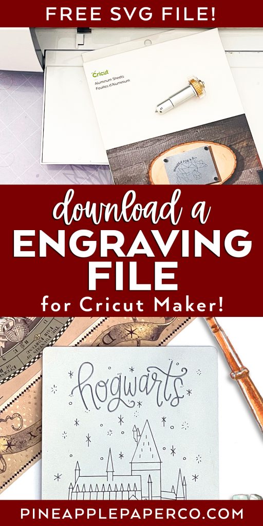 Free Cricut Engraving Tool Harry Potter Hogwarts Single Line SVG on Cricut Engraving Aluminum Sheet