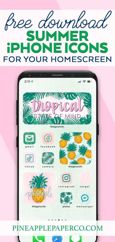 Free Download Summer iphone icons - iphone with tropical aesthetic app icons and widget icons