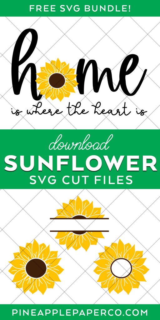 Free Sunflower SVG Cut Files at Pineapple Paper Co.