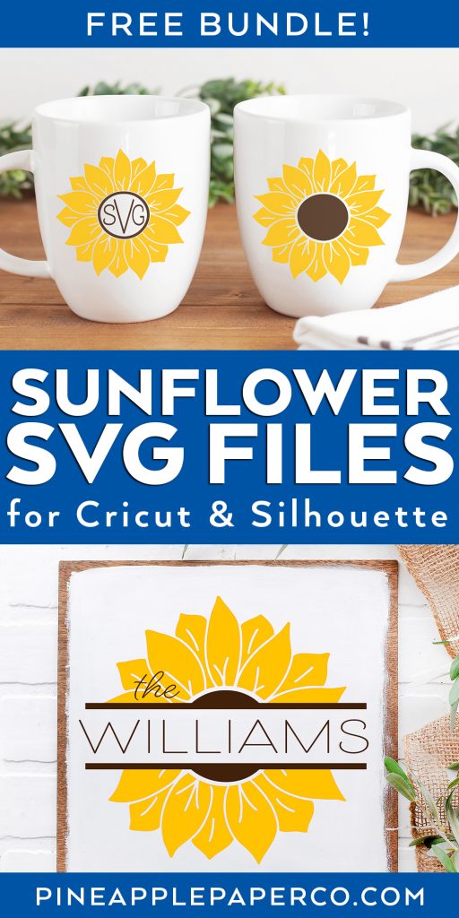 Sunflower SVG Bundle FREE for Cricut & Silhouette at Pineapple Paper Co.