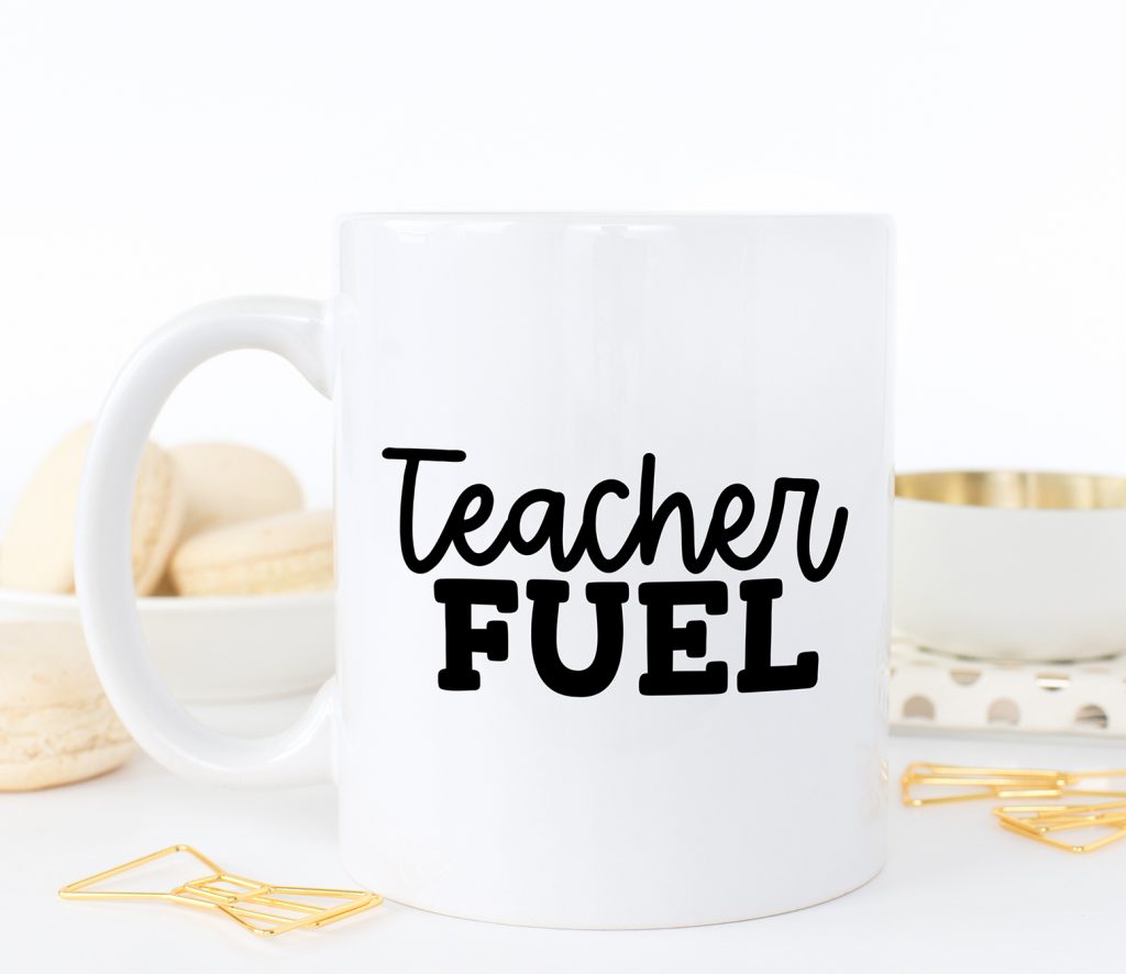DIY Teacher Coffee Mug with Free Teacher Fuel SVG File