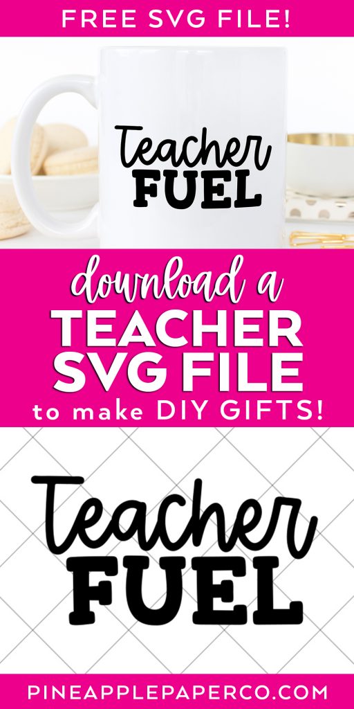 Free Teacher Fuel SVG for Teacher Coffee Mug