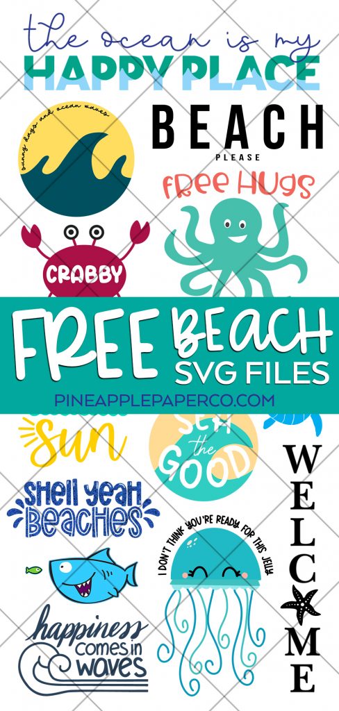 Free Beach Themed SVG Files with examples and security grid