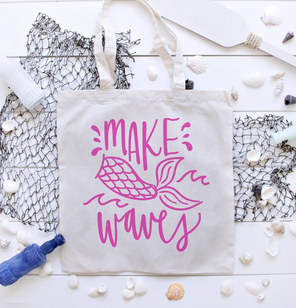 Free Make Waves SVG on Tote Bag
