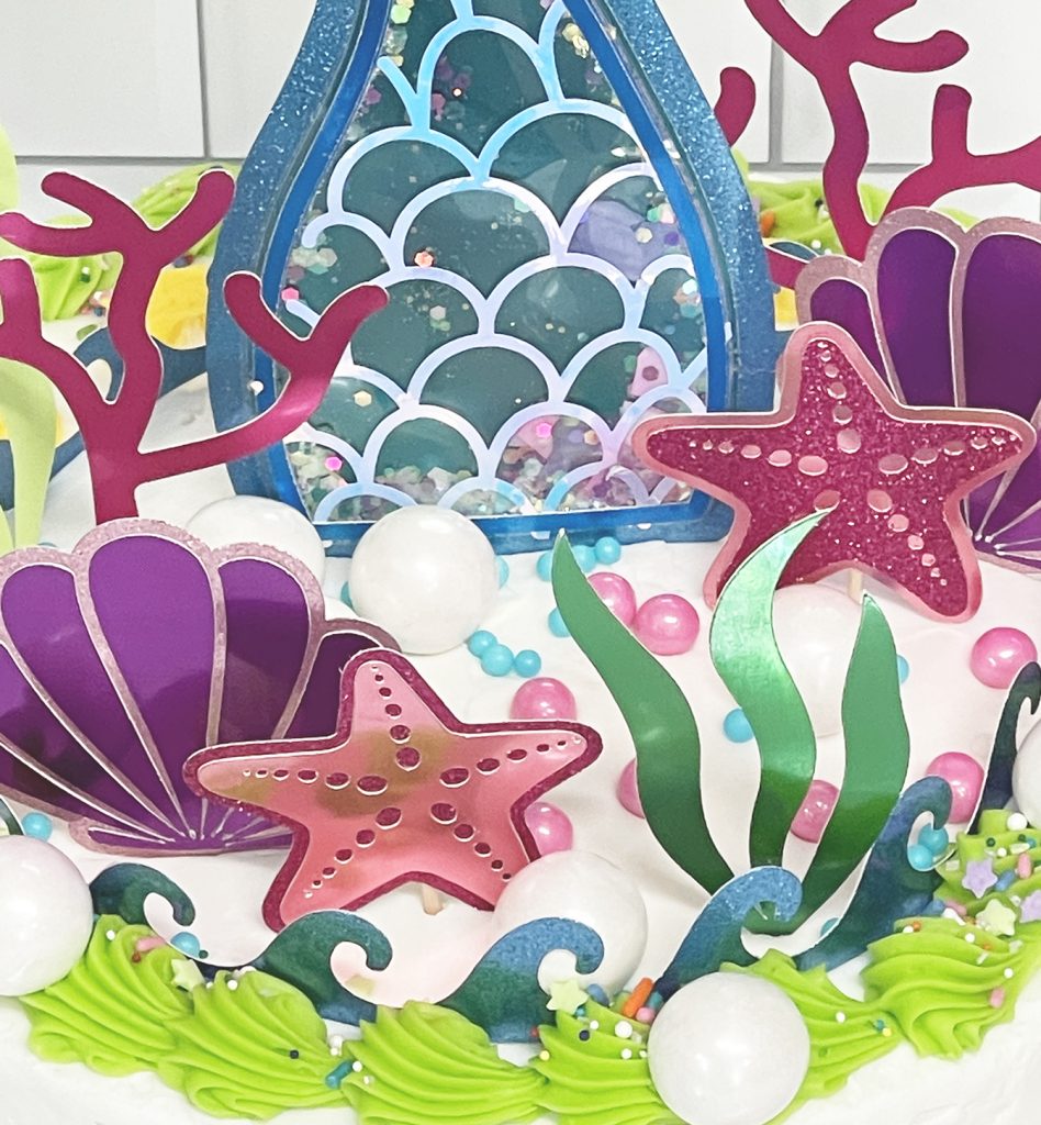 Mermaid Cake Topper Easy DIY with Cricut