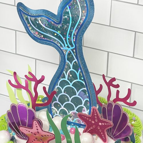 Mermaid Cake Topper Easy DIY with Cricut