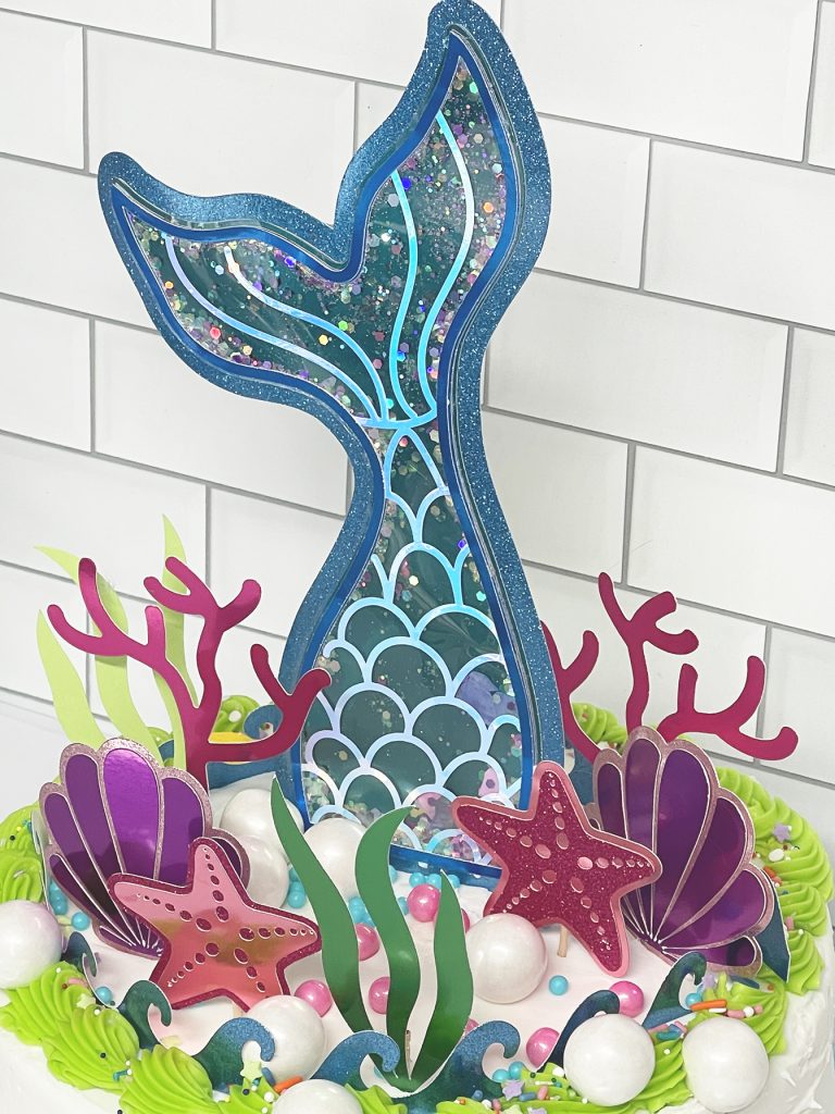 Mermaid Cake Topper Easy DIY with Cricut