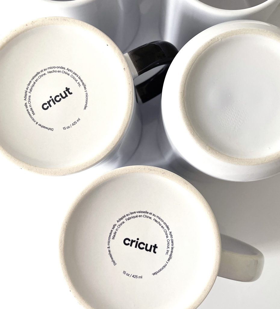 Cricut and Off Brand Blank Sublimation Mugs with Logo