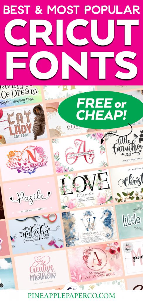 Download the best free or cheap Cricut fonts