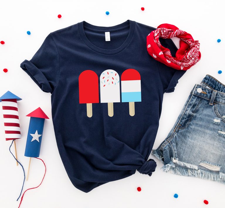 Free Patriotic Red White and Blue Popsicles from Free SVG on Navy Blue Patriotic Shirt