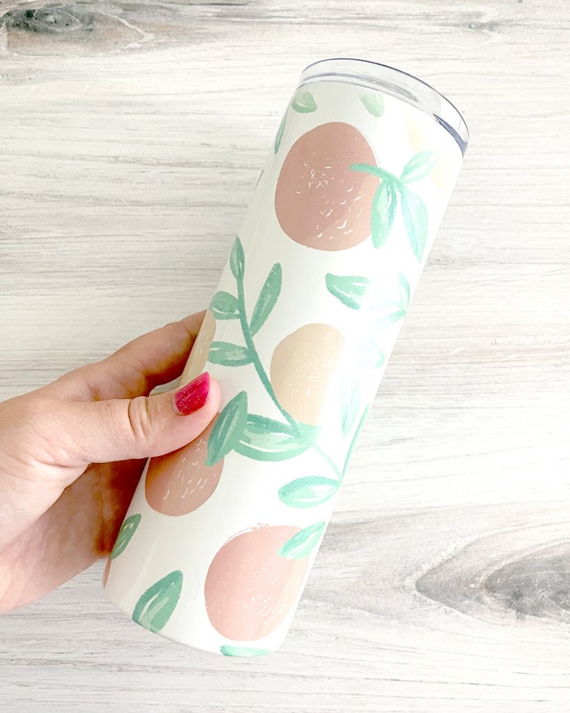 DIY Sublimation Tumbler with Hand Drawn Orange Pattern