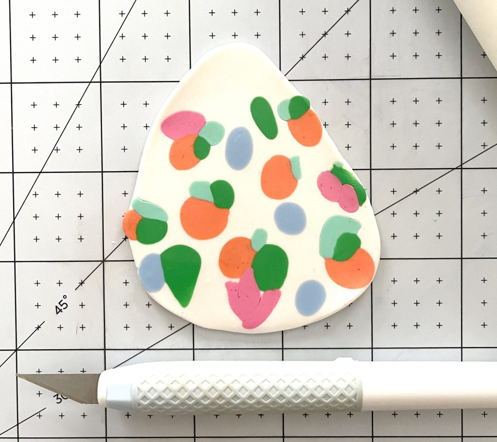rolled floral pattern clay slab
