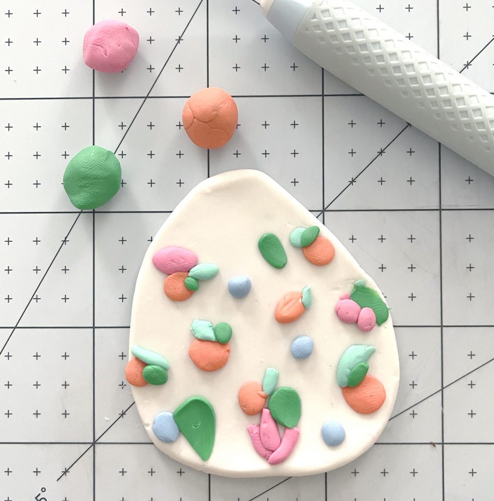 making a floral pattern polymer clay slab