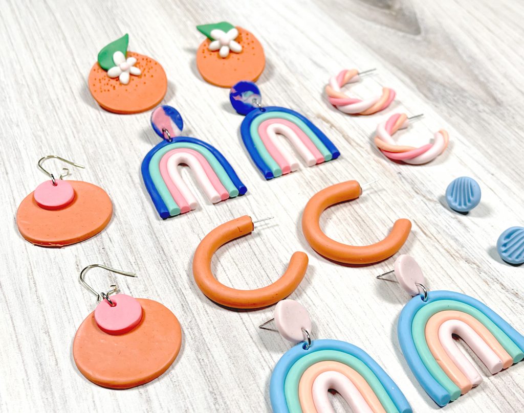 polymer clay earrings - how to make with tutorials