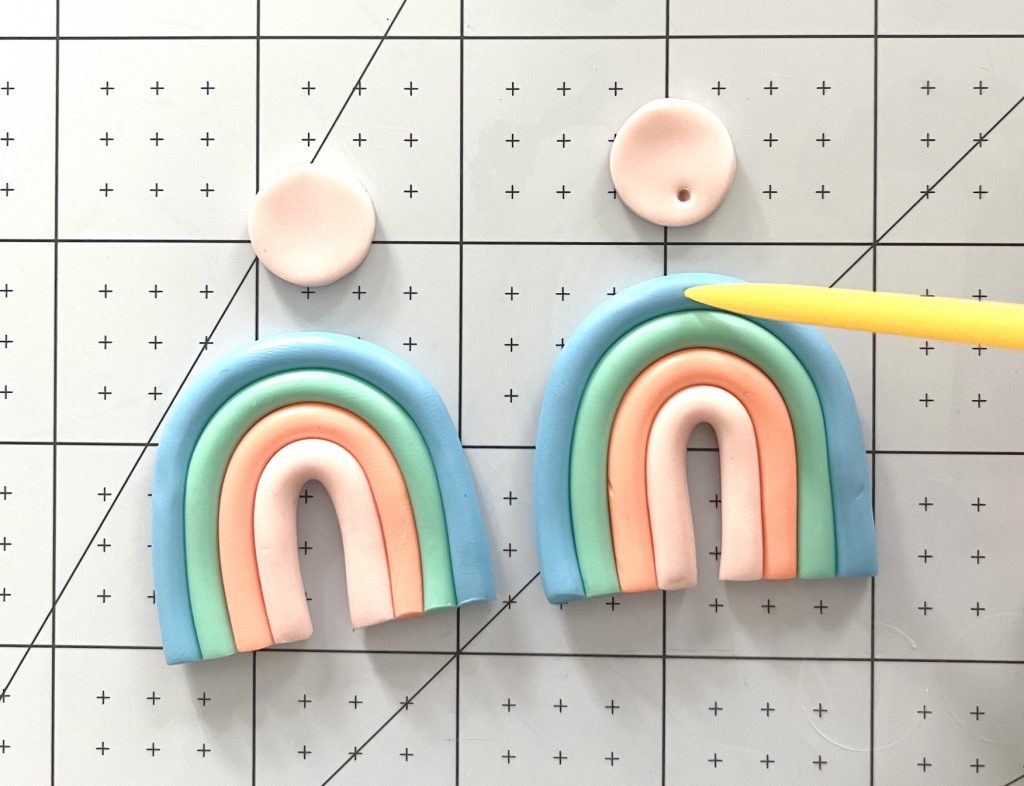 poke holes for jump rings with small hole in polymer clay earrings