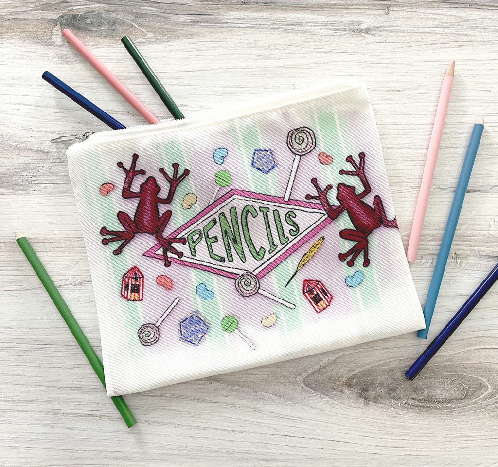 DIY Harry Potter Pencil Bag with Colored pencils