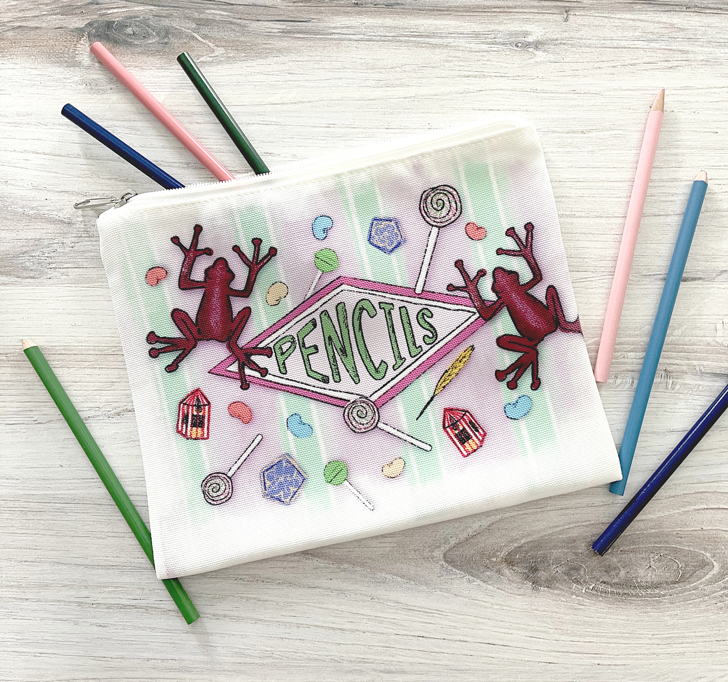 DIY Harry Potter Pencil Bag with Colored pencils