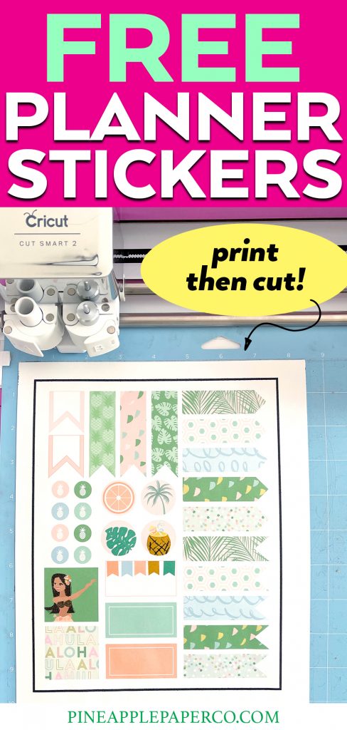 Print then Cut Printable Summer Planner Stickers on your Cricut or Silhouette