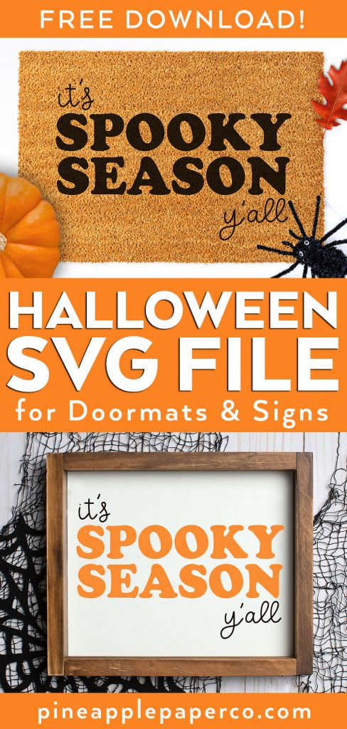 Free Halloween SVG File to make a DIY Halloween Doormat or Sign