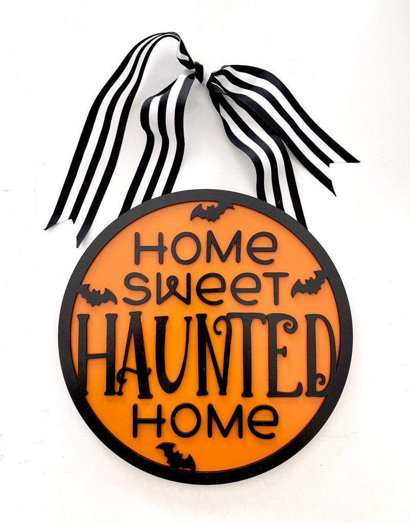 DIY Wooden Halloween Sign with Free Home Sweet Haunted Home SVG File