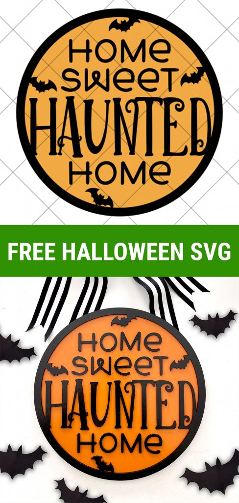 DIY Wooden Halloween Sign with Free Home Sweet Haunted Home SVG File