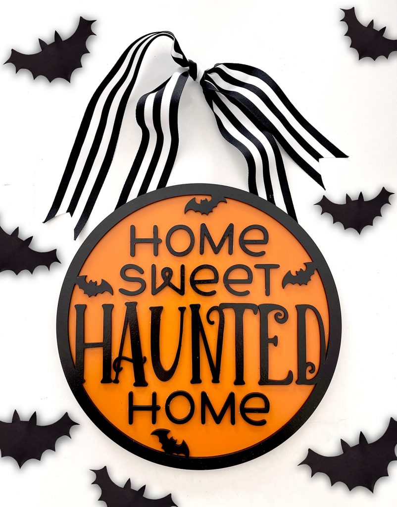 DIY Wooden Halloween Sign with Free Home Sweet Haunted Home SVG File