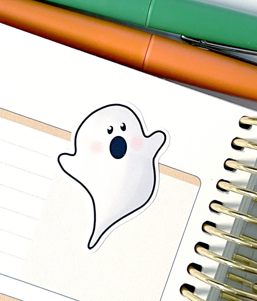Printable Ghost Stickers on Planner