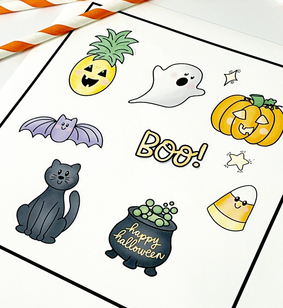 Printable Cute Halloween Stickers on Cricut Print then Cut Sheet