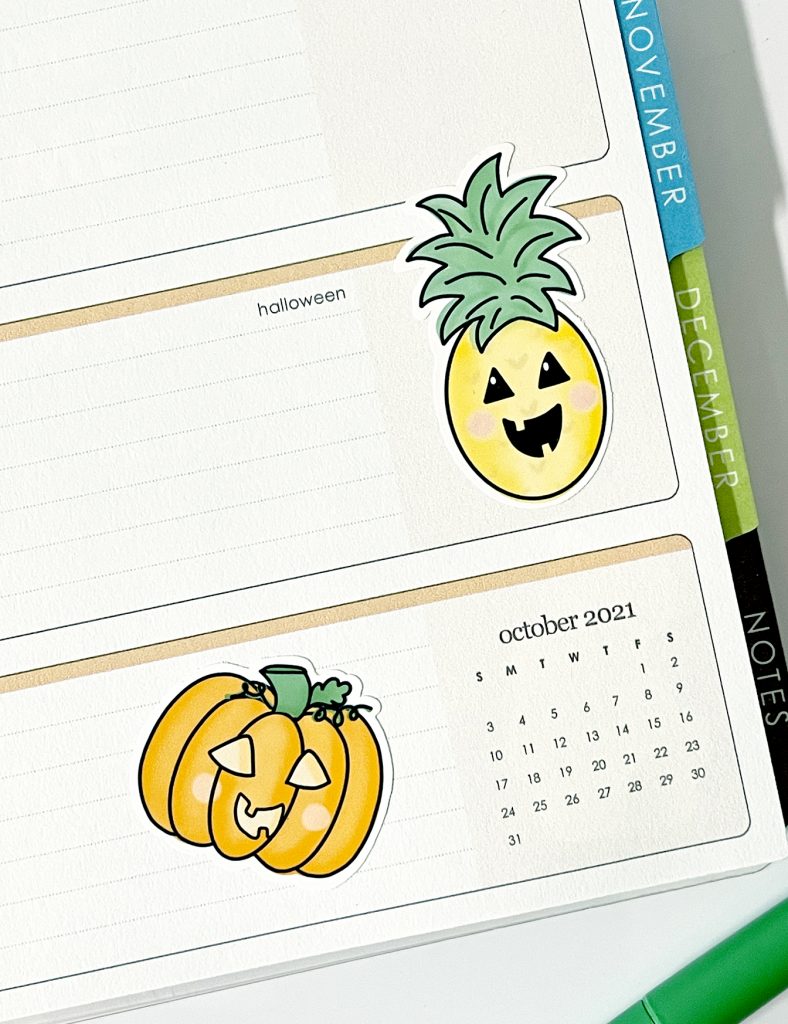 Printable Jack o Lantern Pumpkin Stickers on Planner