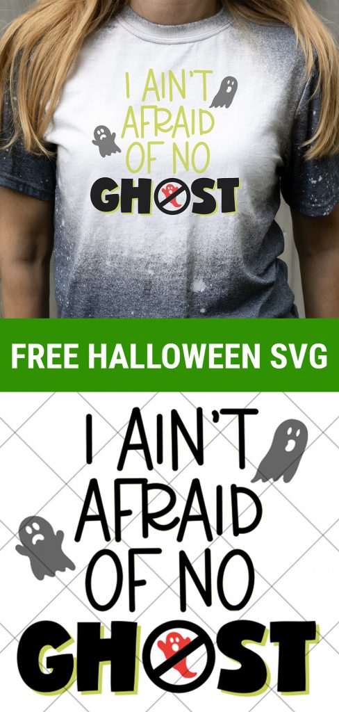 Free I Ain't Afraid of No Ghost Ghostbusters SVG on Bleach Dyed Shirt