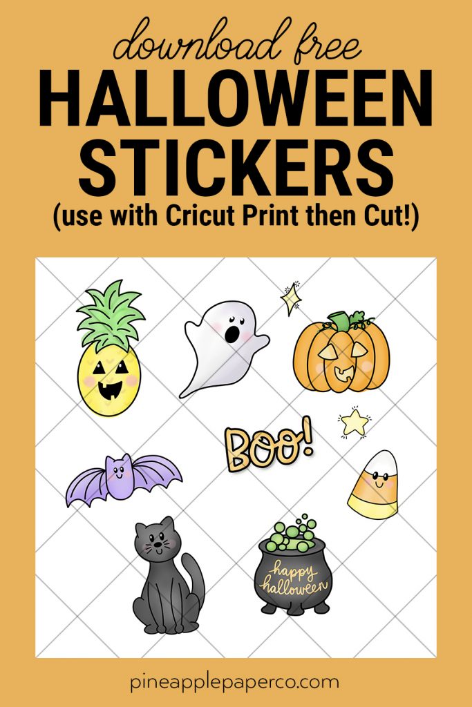Free Cute Halloween Stickers for Cricut Print then Cut