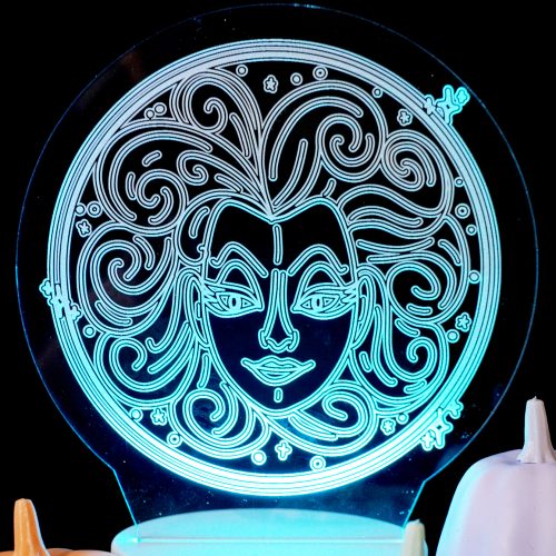 Glowing Acrylic Nightlight with Madame leota Free SVG File