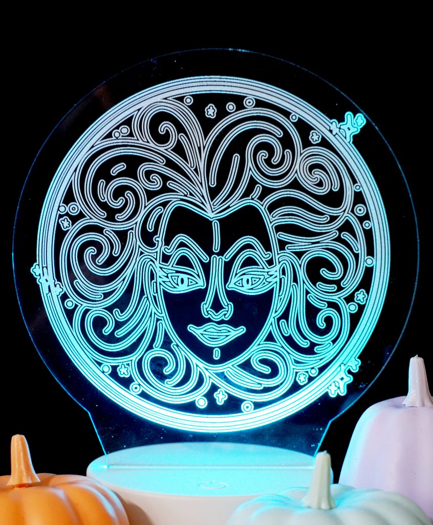 Glowing Acrylic Nightlight with Madame leota Free SVG File