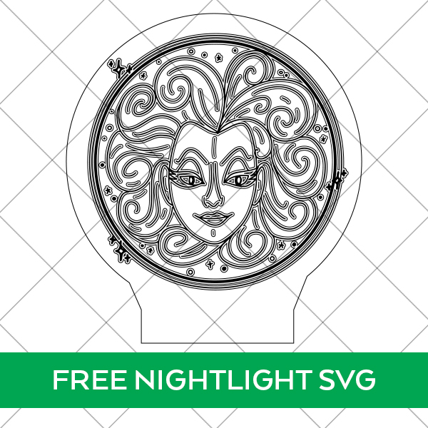 Madame Leota SVG File for Glowforge Acrylic Night Light